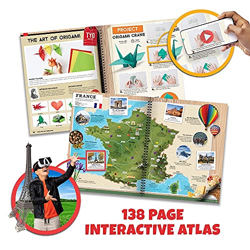 Professor Maxwell's VR Atlas - Kit de Ciencia de Realidad Virtual para niños, Libro y geografía interactiva (versión Completa, Incluye Gafas)